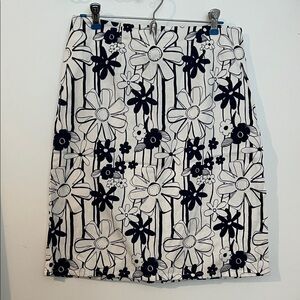 Mixit Navy and White Floral Pencil Skirt